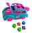 Brinquedo Educativo Fusca Didático De Encaixe Infantil Mitty Colorido base rosa