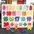 Brinquedo Infantil de Encaixe Montessori de Madeira Modelo B - Pedagógico e Educativo com letras números formatos símbolos matemáticos tabuada Números, Símbolos matemáticos