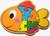 Brinquedo Pedagógico Madeira Quebra Cabeça Infantil Animais E Veículos Premium Peixe