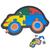 Brinquedo Pedagógico Madeira Quebra Cabeça Infantil Desenhos Ou Animais Vol 2 Carro