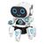 Brinquedo Robô Dança Boneco Robot Aranha Emite Som Luz Led Musica Movimentos Branco