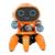 Brinquedo Robô Dança Boneco Robot Aranha Emite Som Luz Led Musica Movimentos Laranja
