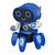 Brinquedo Robô Dança Boneco Robot Aranha Emite Som Luz Led Musica Movimentos Azul