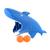 Brinquedo Tubarão Lançador De Bolinha + 2 Bolas Azul