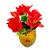Buque Lirios C/ Rosas Luxo Artificial Galho 6 Flores Decor Vermelho