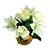 Buque Lirios C/ Rosas Luxo Artificial Galho 6 Flores Decor Branco