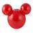 Cabeça do mickey mouse acrilica  unid - mirandinha Vermelho