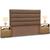 Cabeceira Cama Box Casal King 195cm Greta Suede e 2 mesa de cabeceiras Amêndoa - Mpozenato Suede Marrom