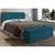 Cabeceira com Calçadeira Baú Para Colchão Box de 140 cm Paris - JS Móveis Veludo Azul Textura
