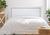 Cabeceira King Estofada Para Cama Box - Reta Luxo Com Tachas 193 x 60 Sintético Branco + Tachas Fumê