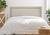 Cabeceira King Estofada Para Cama Box - Reta Luxo Com Tachas 193 x 60 Sintético Off White + Tachas Fumê