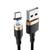 Cabo Magnético USB-A Conector Tipo C 5A 1m Nylon Uslion Preto e Dourado