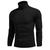 Cacharrel Blusa Tricot Lã Masculina Canelada Gola Alta R:765 Preto