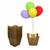Cachepó Com Pega Balão Para Decoração De Mesas E Festas Suporte Para Bexigas 3 Hastes - 05 Unidades Dourado