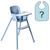 Cadeira Alimentação Infantil de Refeição Para Bebê De 6 Meses Até 15 kg Poke Burigotto + Babador Baby Blue