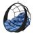 Cadeira Balanço Ninho Suspenso de Fibra com Almofada Impermeável Preto/Azul Ladrilho