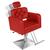 Cadeira Cabeleireiro Positano Encosto Reclinável - Pé Quadrado Cromado Vermelho