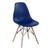 Cadeira Charles Eames Eiffel DSW - Base de madeira clara Azul bic, Assento nacional