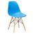 Cadeira Charles Eames Eiffel DSW - Base de madeira clara Azul-céu