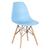 Cadeira Charles Eames Eiffel DSW - Base de madeira clara Azul claro, Assento nacional