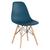Cadeira Charles Eames Eiffel DSW - Base de madeira clara Azul-petróleo