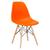 Cadeira Charles Eames Eiffel DSW - Base de madeira clara Laranja, Assento nacional