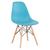 Cadeira Charles Eames Eiffel DSW - Base de madeira clara Azul-Tiffany