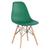Cadeira Charles Eames Eiffel DSW - Base de madeira clara Verde-escuro