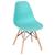 Cadeira Charles Eames Eiffel DSW - Base de madeira clara Verde tiffany, Assento nacional