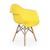 Cadeira Charles Eames Wood Daw Com Braços  Design Amarelo