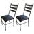 Cadeira Cozinha em Aço Estofada Turim kit 2 pç - COD 11244 Texturizada - ass. preto liso 