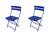 Cadeira de aço dobravel para bares sorveterias restaurantes e residencial kit 2 peças - Helena - 984 Azul