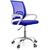 Cadeira de Escritório Secretária Base Cromada com Rodinha Fortt Lisboa - CSF02 Azul