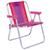 Cadeira De Praia Alta Infantil Cores Dobrável Alumínio Mor Rosa