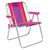 Cadeira de Praia Infantil Alta de Alumínio Dobrável Rosa Mor Rosa