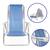 Cadeira de Praia Reclinável 8 Posições Alumínio - MOR Azul