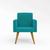 Cadeira Decorativa para Quarto  Balaqui Decor Azul Turquesa