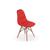 Cadeira Dkr Charles Eames Wood Estofada Botonê Vermelho