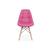 Cadeira Dkr Charles Eames Wood Estofada Botonê Rosa