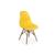 Cadeira Dkr Charles Eames Wood Estofada Botonê Amarelo