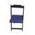 Cadeira Dobrável Preto Estofada Azul