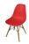 Cadeira Eames de Escritório Fixa Com Pés em Madeira Anima Até 100kg Vermelho