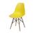 Cadeira Eames DKR C Base Madeira e Concha Em Polipropileno Amarelo