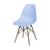 Cadeira Eames DKR C Base Madeira e Concha Em Polipropileno Azul Claro