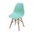 Cadeira Eames DKR C Base Madeira e Concha Em Polipropileno Verde Tiffany