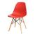 Cadeira Eames DKR C Base Madeira e Concha Em Polipropileno Vermelho