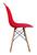 Cadeira Eames Eiffel Pés de madeira Escritório Sala Cozinha  Vermelho