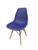 Cadeira Eiffel Colmeia Pés de Madeira Azul Cobalto