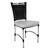 Cadeira em Alumínio e Fibra Sintética JK Cozinha Edícula Preto e Courino Nautico Branco