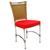 Cadeira em Alumínio e Fibra Sintética JK Cozinha Edícula Avelã e vermelho